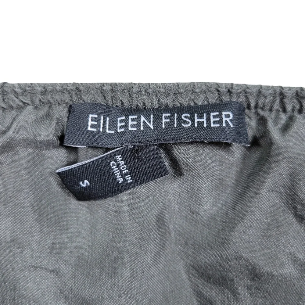 Eileen Fisher Silk Maxi Skirt Womens S Gray Sateen Tiered Long Minimalist Luxe
